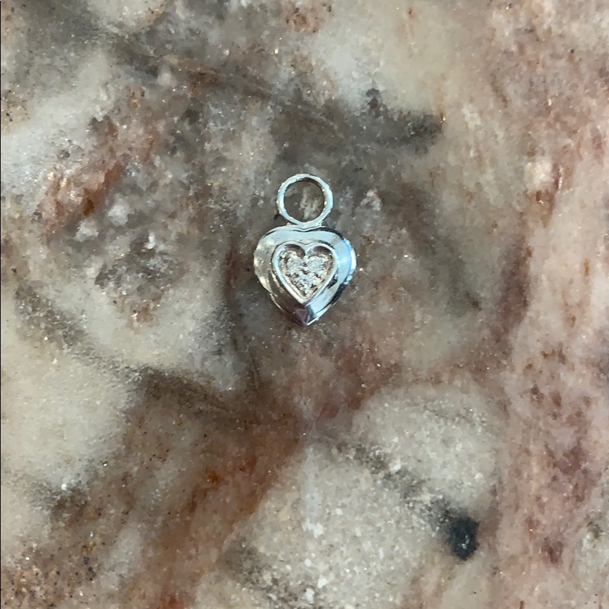 Diamond And White Gold Charm